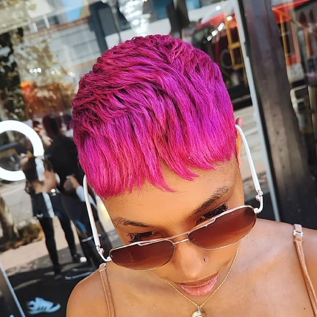 Pink pixie cut